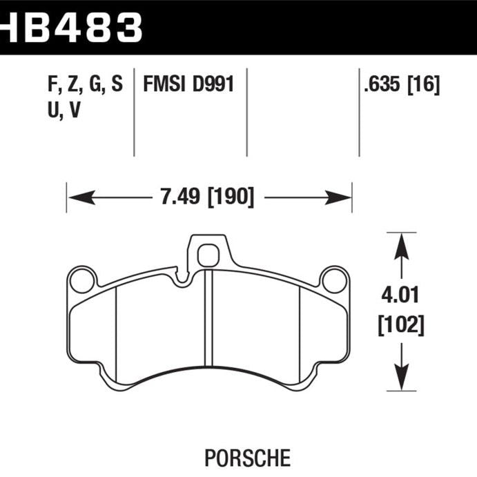 Hawk Porsche GT3 DTC-60 Street Front Brake Pads