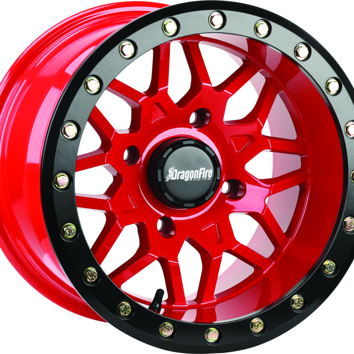 DragonFire Racing Typhon Wheel 15X10 4/137 5+5 +0 Machined Red