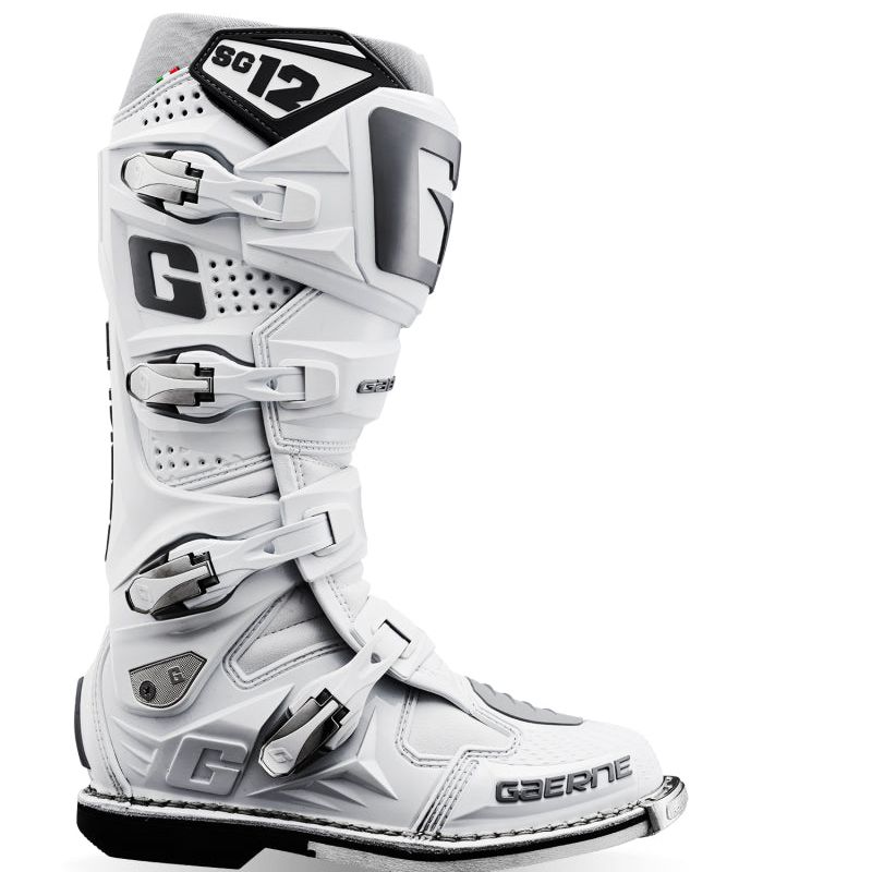 Gaerne SG12 Boot White Size - 10.5-Motorcycle Boots-Gaerne-GAR2174-074-10.5-SMINKpower Performance Parts