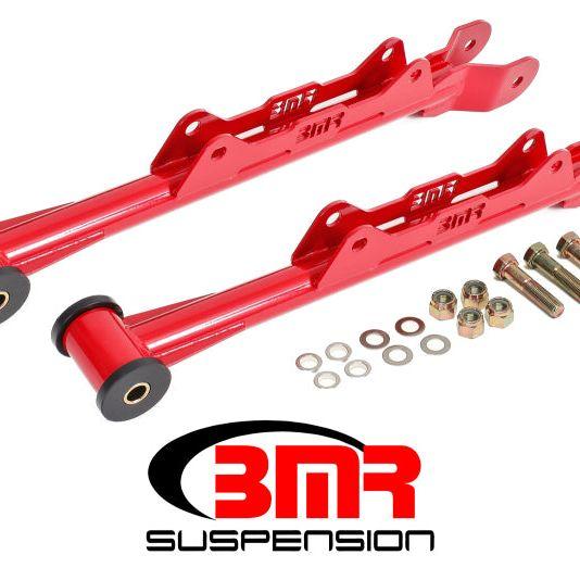 BMR 10-15 5th Gen Camaro Chrome Moly Non-Adj. Rear Lower Control Arms (Delrin) - Red