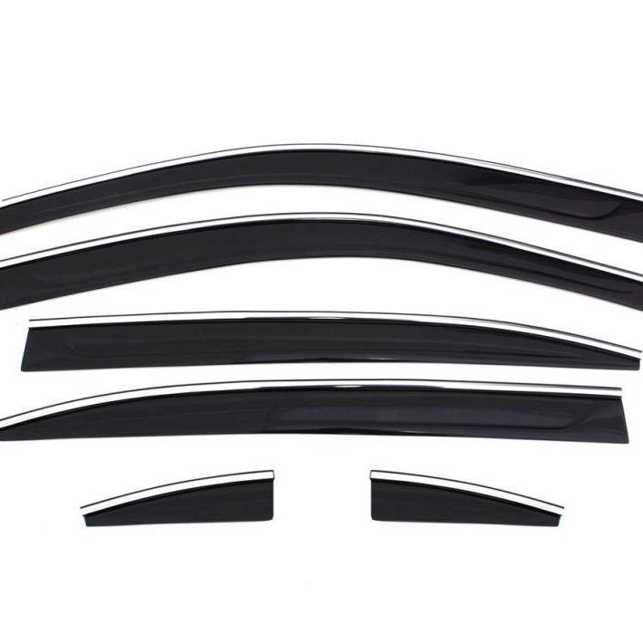 AVS 06-10 Infiniti M45 Ventvisor Low Profile Deflectors 6pc - Smoke w/Chrome Trim