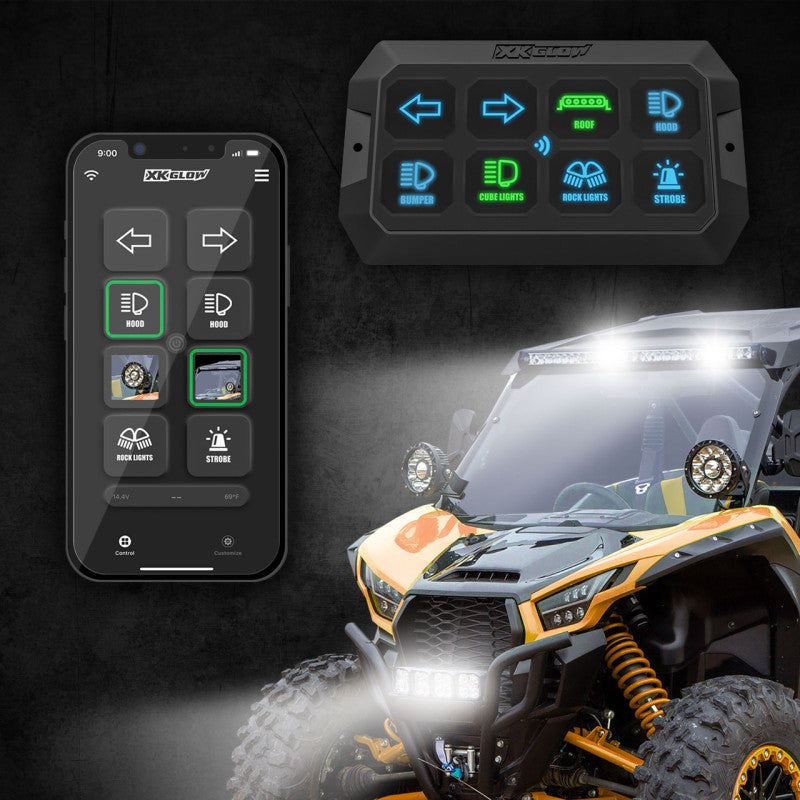 XK Glow XKcommand Bluetooth Switch Panel for Lights 12V Accessory Offroad - SMINKpower Performance Parts XKGXK-CMD-KIT XKGLOW