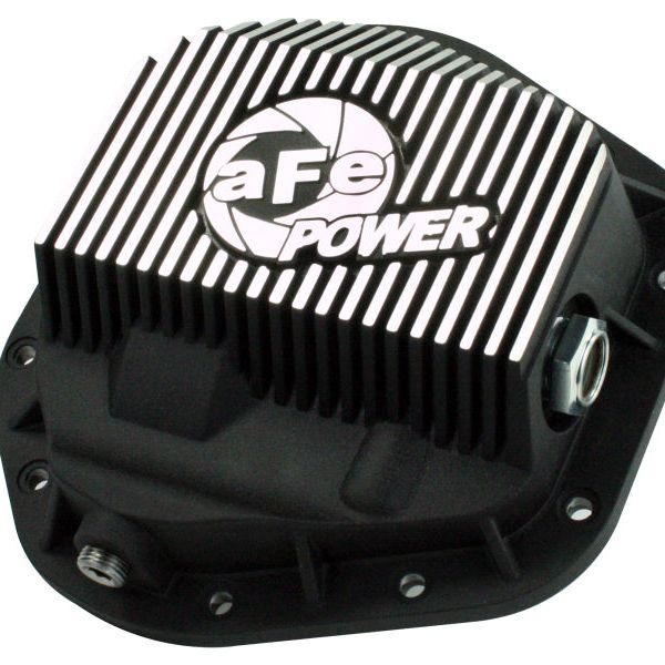 aFe Power Front Differential Cover 5/94-12 Ford Diesel Trucks V8 7.3/6.0/6.4/6.7L (td) Machined Fins-Diff Covers-aFe-AFE46-70082-SMINKpower Performance Parts