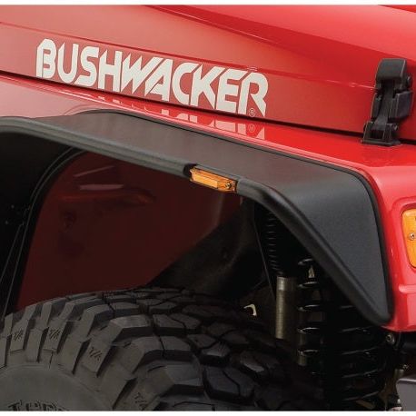 Bushwacker 97-06 Jeep TJ Flat Style Flares 2pc - Black-Fender Flares-Bushwacker-BUS10055-07-SMINKpower Performance Parts