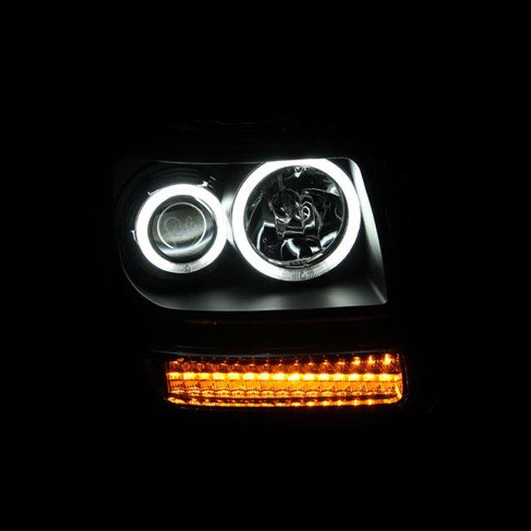 ANZO 2007-2012 Dodge Nitro Projector Headlights w/ Halo Black (CCFL) G2