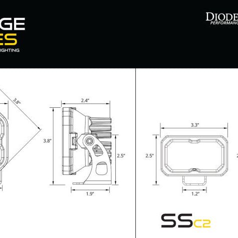 Diode Dynamics  2024+ Toyota Tacoma Stage Series 2in LED Ditch Light Kit - Pro White Combo