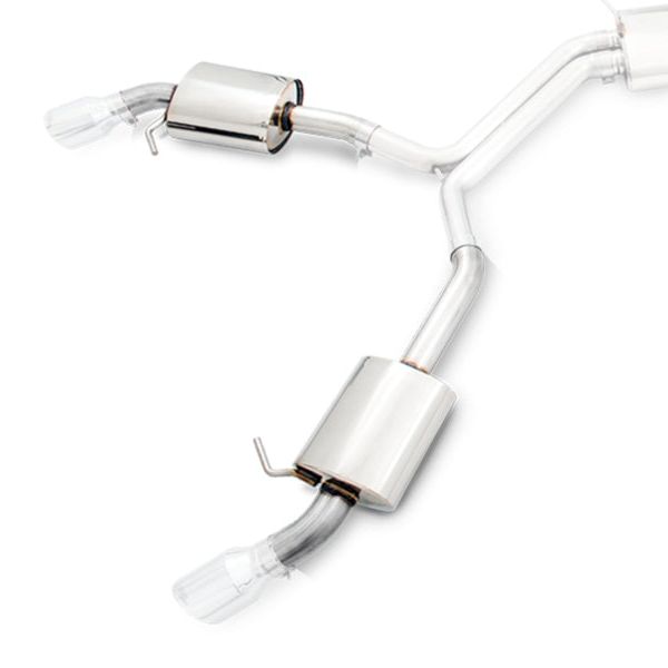 AWE Tuning Audi B9 A4 Touring Edition Exhaust Dual Outlet - Chrome Silver Tips (Includes DP)