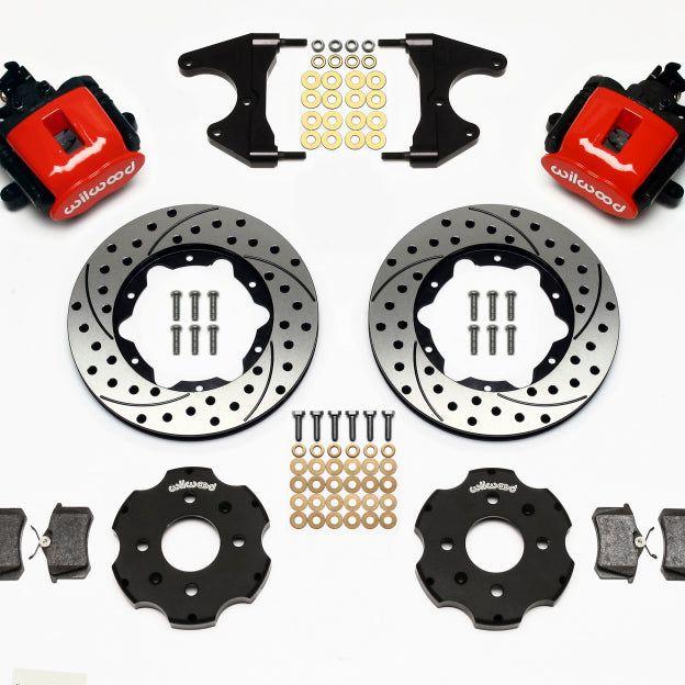 Wilwood Combination Parking Brake Rear Kit 11.00in Drilled Red Civic / Integra Drum 2.46 Hub Offset