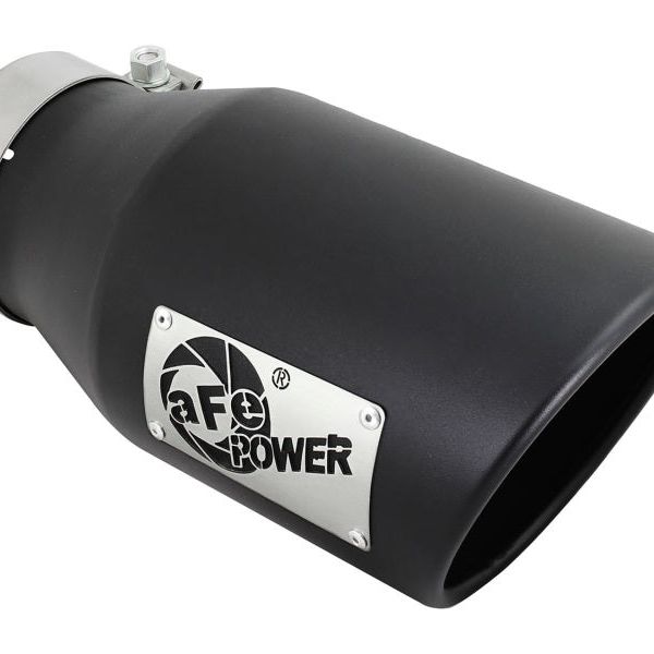 aFe Diesel Exhaust Tip Bolt On Black 4in Inlex x 6in Outlet x 12in-Catback-aFe-AFE49T40601-B12-SMINKpower Performance Parts