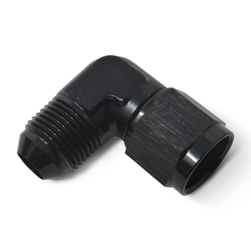 Russell Performance -6 AN 90 Degree Male AN to Female AN Fitting (Black)-Fittings-Russell-RUS614805-SMINKpower Performance Parts