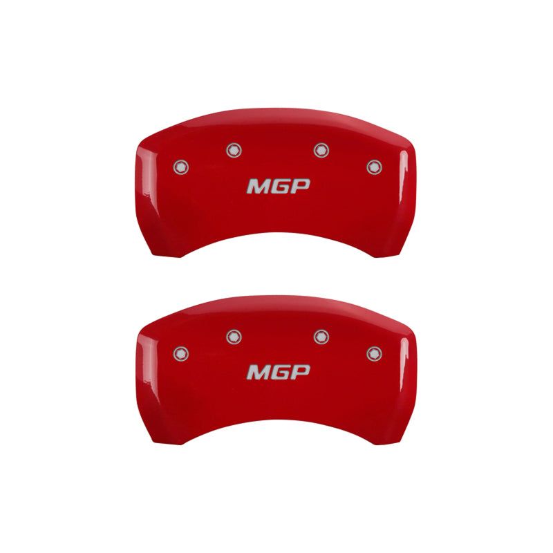 MGP 4 Caliper Covers Engraved Front & Rear MGP Red finish silver ch-Caliper Covers-MGP-MGP22209SMGPRD-SMINKpower Performance Parts