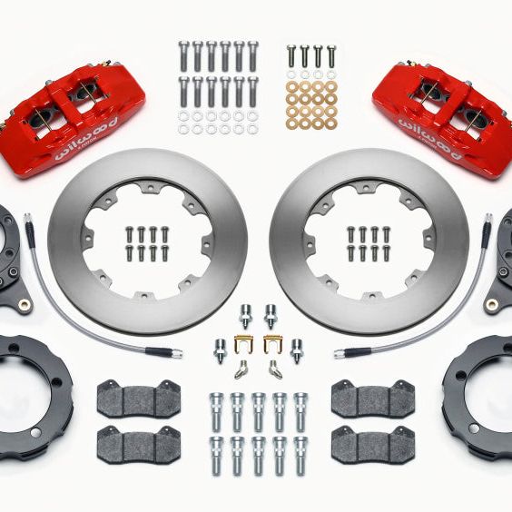 Wilwood Dynapro 6 Front Hat Kit 11.75in Rotor Red 66-75 Ford Bronco Dana 30/44 w/Lines-Big Brake Kits-Wilwood-WIL140-13303-R-SMINKpower Performance Parts