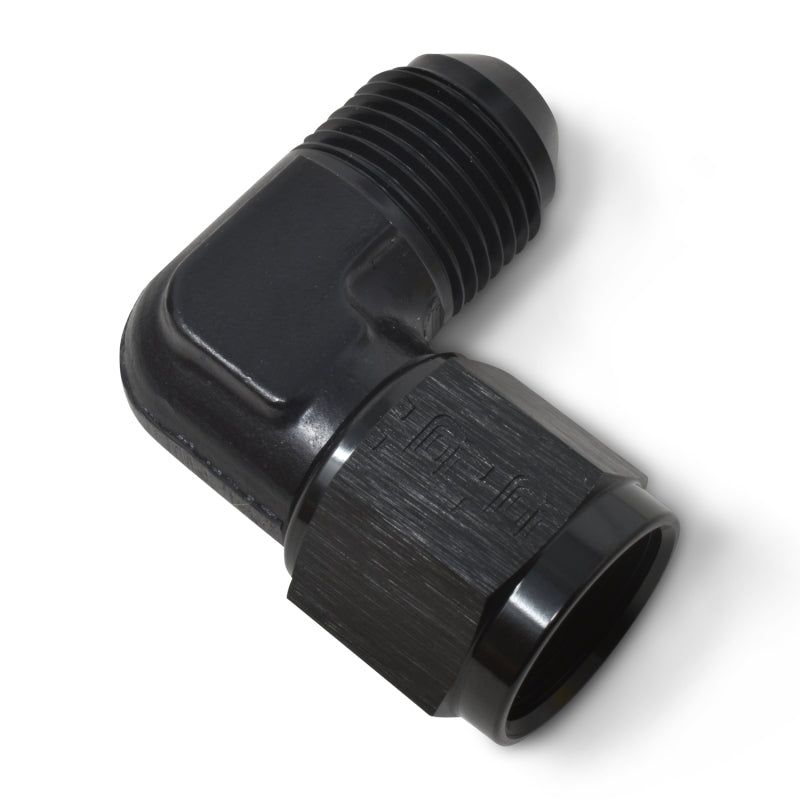 Russell Performance -6 AN 90 Degree Male AN to Female AN Fitting (Black)-Fittings-Russell-RUS614805-SMINKpower Performance Parts