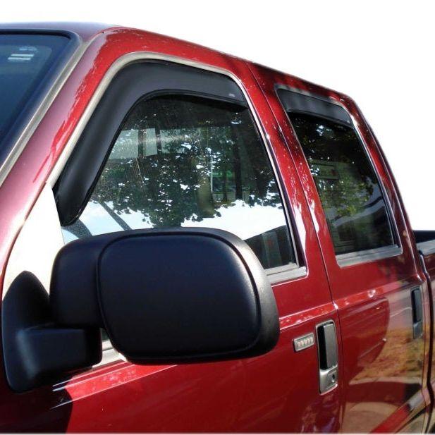 AVS 99-16 Ford F-250 Supercrew Ventvisor In-Channel Front & Rear Window Deflectors 4pc - Smoke