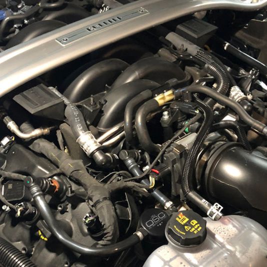 J&L 2018-2023 Ford Mustang GT Passenger Side Oil Separator 3.0 - Black Anodized-Oil Separators-J&L-JLT3024P-B-SMINKpower Performance Parts