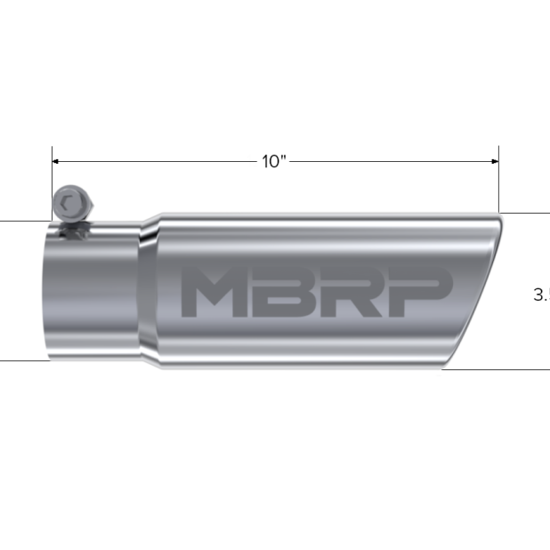 MBRP Universal Tip 3in O.D. Angled Rolled End 3 inlet 10 length