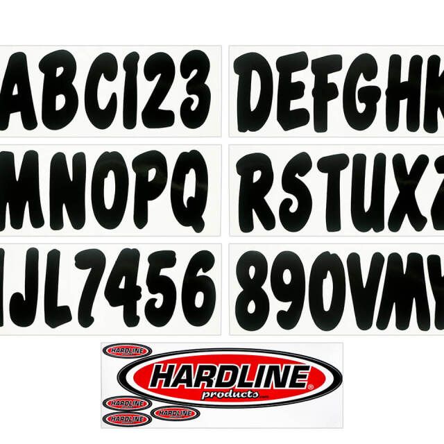 Hardline Boat Lettering Registration Kit 3 in. - 200 Black Solid