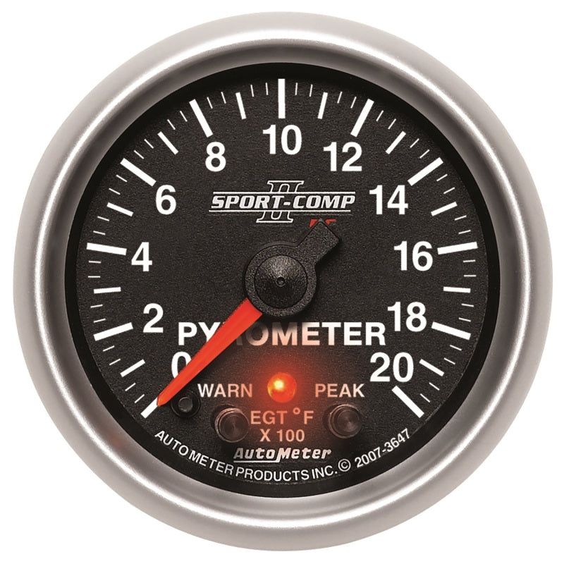 Autometer Elite 52.4mm 0-2000F Pyrometer Peak & Warn w/ Electronic Control Gauge-Gauges-AutoMeter-ATM3647-SMINKpower Performance Parts