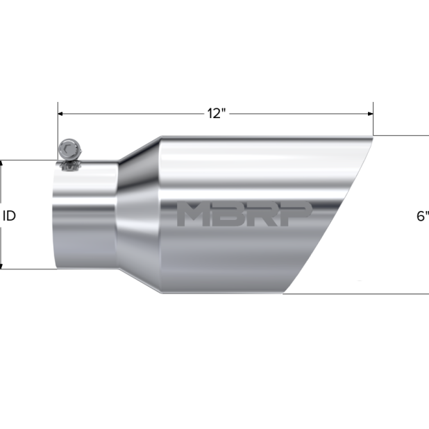 MBRP Universal Tip 6 O.D. Dual Wall Angled 4 inlet 12 length