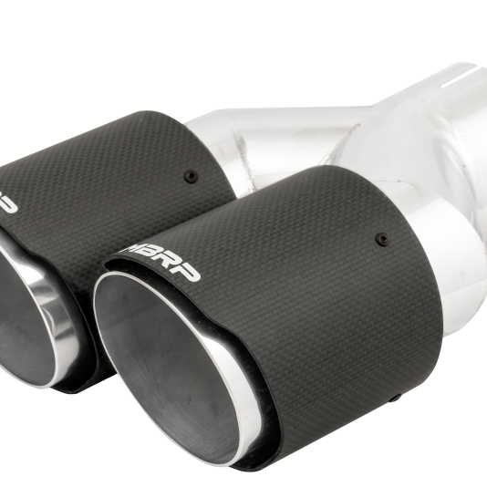 MBRP 3in ID / Dual 4in OD Out Staggered L 9.87in / R 9.37in Dual Wall Carbon Fiber Univ Exhaust Tip