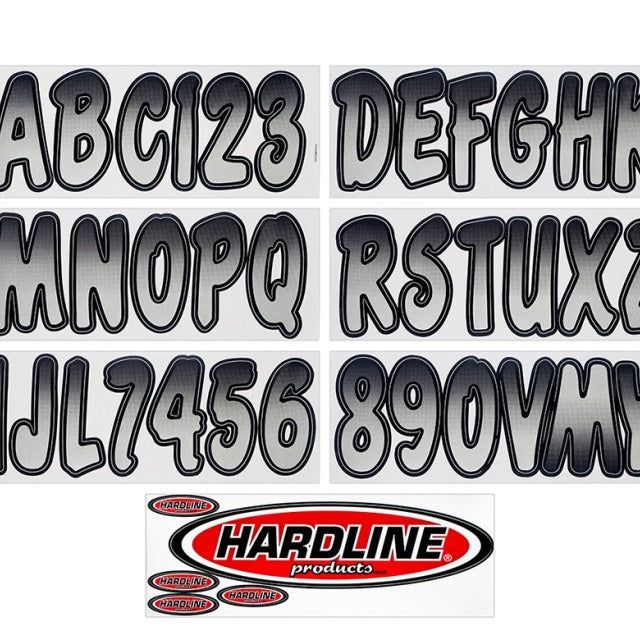 Hardline Boat Lettering Registration Kit 3 in. - 200 Silver/Black