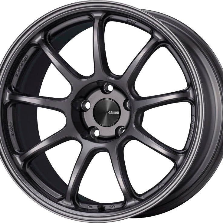 Enkei PF09 17x9 5x114.3 45mm Offset 75mm Bore Dark Silver Wheel