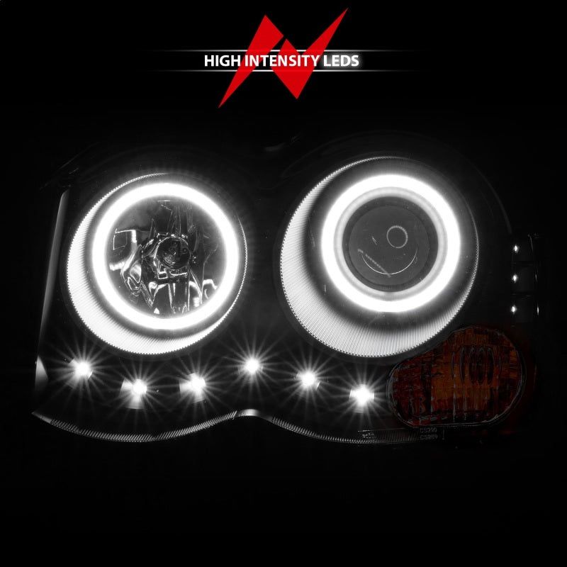 ANZO 2008-2010 Jeep Grand Cherokee Projector Headlights w/ Halo Black (CCFL)-Headlights-ANZO-ANZ111213-SMINKpower Performance Parts