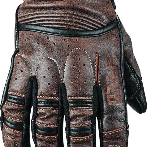 Speed and Strength Rust and Redemption Leather Gloves Brown - Small