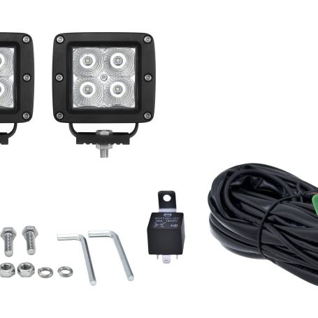 Hella HVF Cube 4 LED Off Road Kit - 3.1in 2X12W-Light Bars & Cubes-Hella-HELLA357204821-SMINKpower Performance Parts