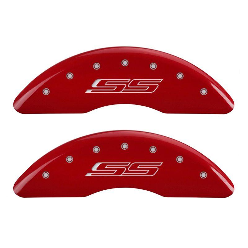 MGP 4 Caliper Covers Engraved Front & Rear Gen 5/SS Red finish silver ch-Caliper Covers-MGP-MGP14241SSS5RD-SMINKpower Performance Parts
