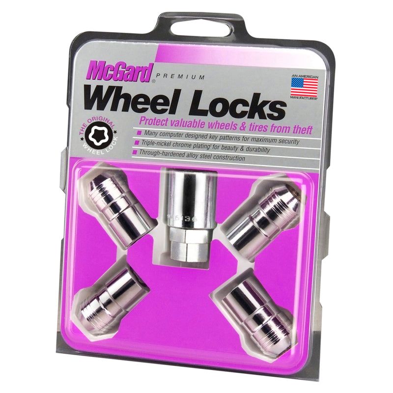 McGard Wheel Lock Nut Set - 4pk. (Cone Seat) M14X1.5 / 21mm & 22mm Dual Hex / 1.639in. L - Chrome-Lug Nuts-McGard-MCG24215-SMINKpower Performance Parts