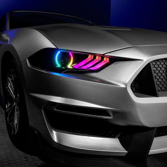 Oracle 18-21 Ford Mustang Dynamic DRL w/ Halo Kit & Sequential Turn Signal - ColorSHIFT SEE WARRANTY