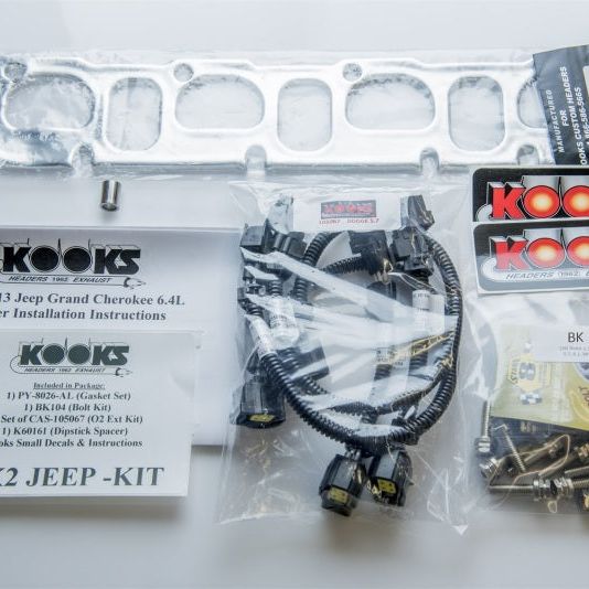 Kooks 12+ Jeep Grand Cherokee 6.4L 1-7/8in x 3in SS Longtube Headers w/Green Catted Connection Pipes-Headers & Manifolds-Kooks Headers-KSH3410H431-SMINKpower Performance Parts