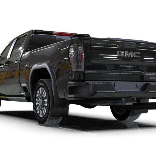 Rally Armor 20-24 GMC Sierra 2500/3500 HD Denali Black Mud Flap w/Metallic Black Logo