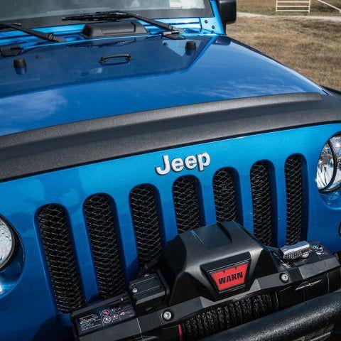 AVS 07-18 Jeep Wrangler (JK) Aeroskin II Textured Low Profile Hood Shield - Black