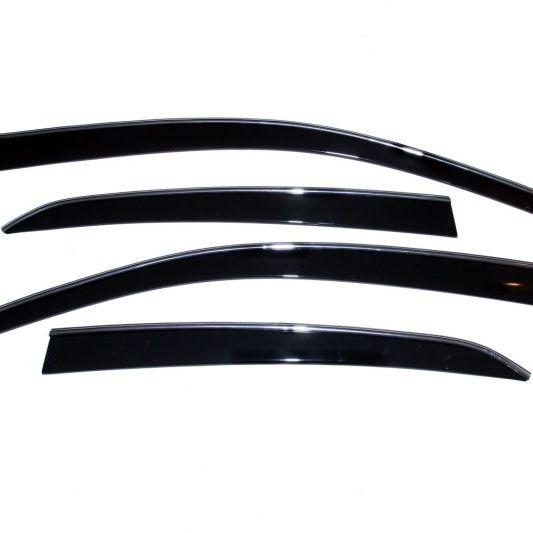 AVS 07-10 Infiniti G35 Ventvisor Low Profile Deflectors 4pc - Smoke w/Chrome Trim