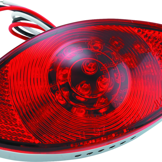 Bikers Choice Chrome LED Cateye Taillight Red Lens DOT Universal