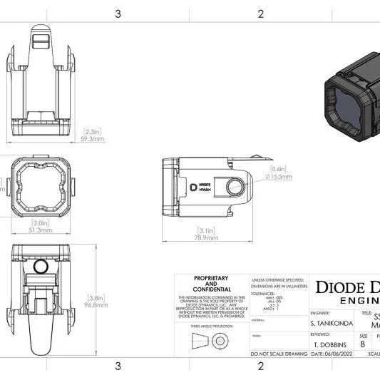 Diode Dynamics 23-24 Chevrolet Colorado HitchMount LED Pod Reverse Kit C1