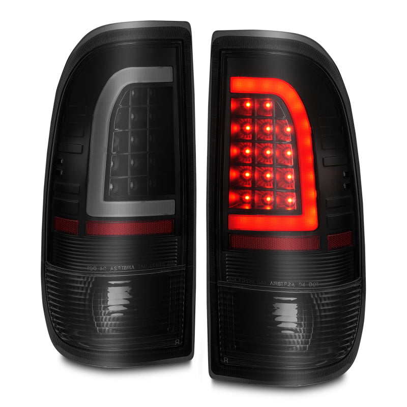 ANZO 1997-2003 Ford F-150 LED Tail Lights w/ Light Bar Black Housing Smoke Lens-Tail Lights-ANZO-ANZ311378-SMINKpower Performance Parts