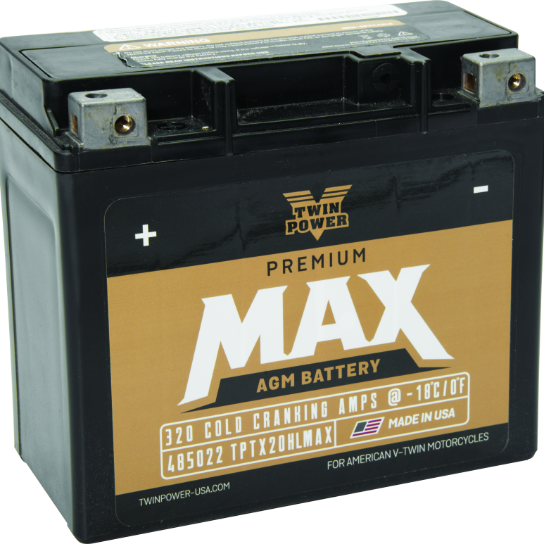 Twin Power GYZ-20HL Premium MAX Battery Replaces H-D 65989-97A Made in USA 320 CCA