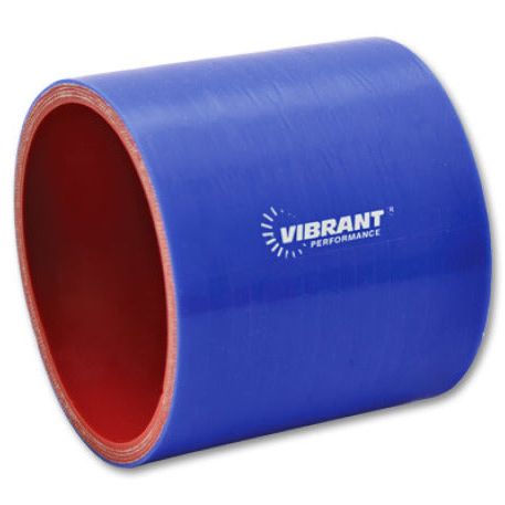 Vibrant 4 Ply Reinforced Silicone Straight Hose Coupling - 2.5in I.D. x 3in long (BLUE)