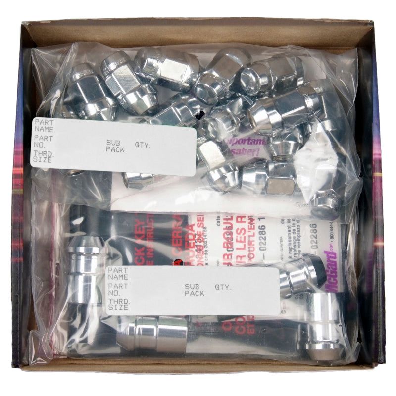 McGard 5 Lug Hex Install Kit w/Locks (Cone Seat Nut / Bulge) M12X1.5 / 3/4 Hex / 1.45in L - Chrome-Lug Nuts-McGard-MCG84537-SMINKpower Performance Parts