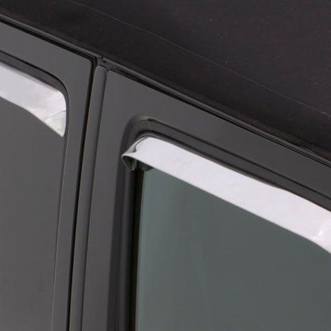 AVS 07-18 Jeep Wrangler Ventshade Front & Rear Window Deflectors 4pc - Chrome