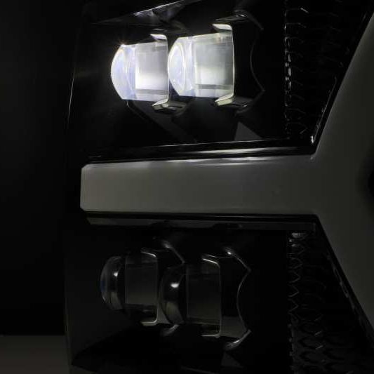 AlphaRex 07-13 Chevy 1500HD(NewBody) NOVA LED Proj Headlight Plank Sty Glos Blk w/Activ Lite/Seq Sig-Headlights-AlphaRex-ARX880208-SMINKpower Performance Parts