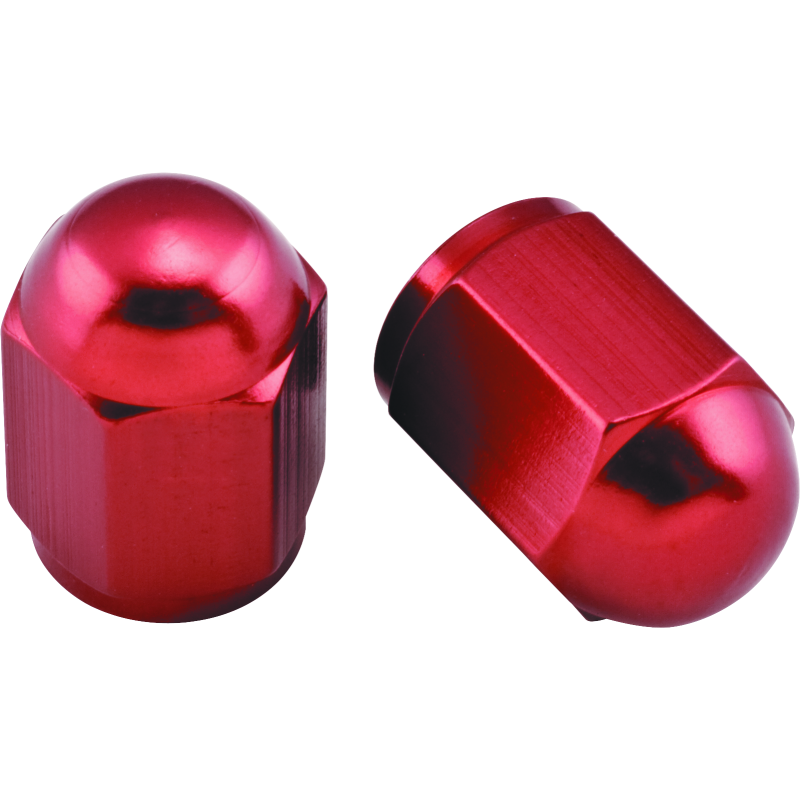 BikeMaster Valve Caps Aluminum (6 Pair) - Red