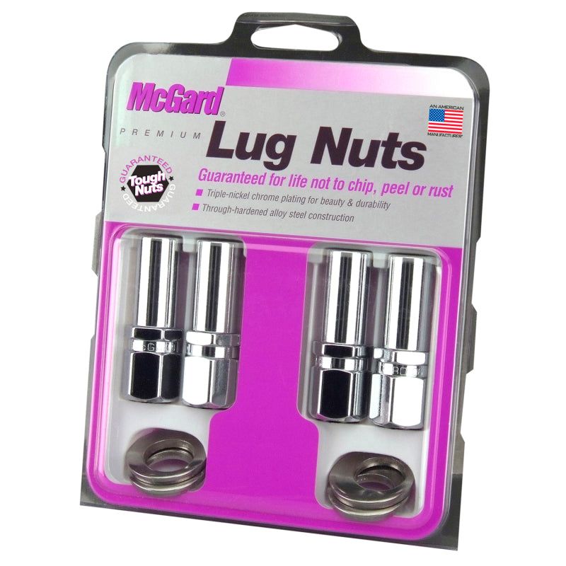 McGard Hex Lug Nut (Drag Racing X-Long Shank) 1/2-20 / 13/16 Hex / 2.475in. Length (4-Pack) - Chrome-Lug Nuts-McGard-MCG63004-SMINKpower Performance Parts