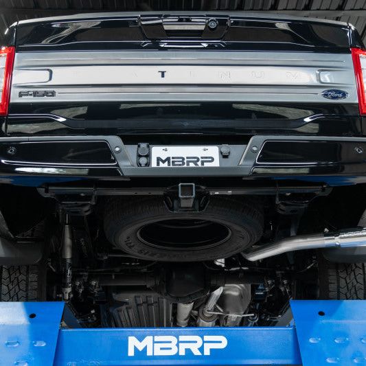 MBRP 2021+ Ford F-150 Powerboost Hybrid 3in Single Side Exit - Aluminized Steel-Catback-MBRP-MBRPS5221AL-SMINKpower Performance Parts
