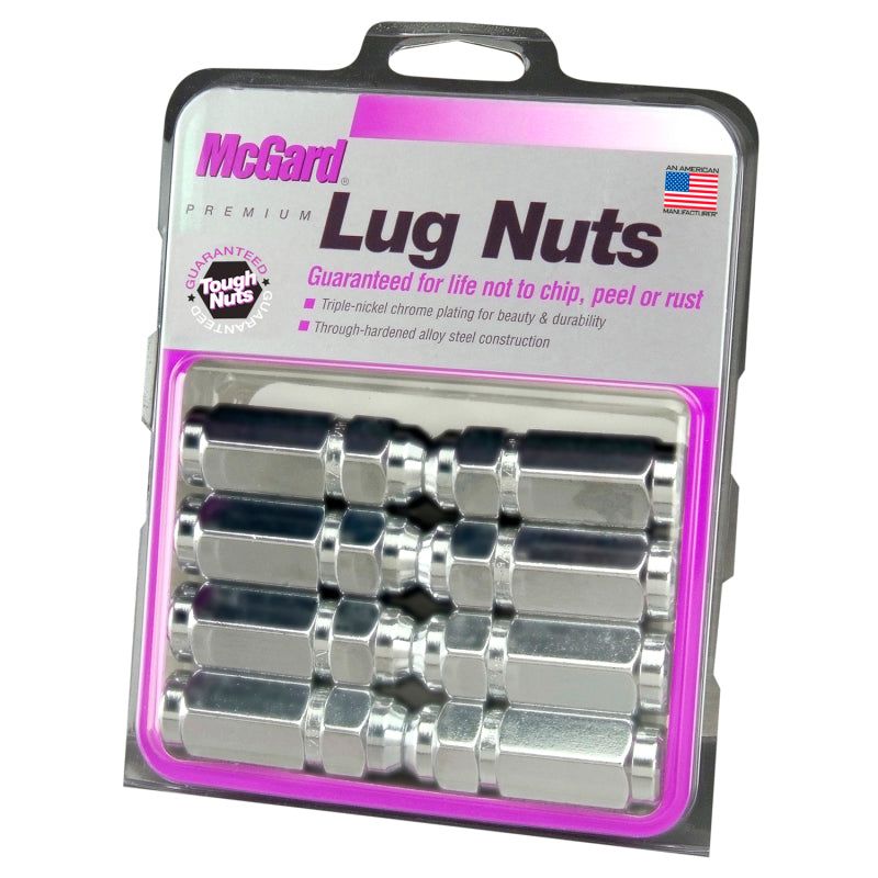 McGard Hex Lug Nut (Cone Seat / Duplex) 9/16-18 / 7/8 Hex / 2.5in. Length (8-Pack) - Chrome-Lug Nuts-McGard-MCG64806-SMINKpower Performance Parts