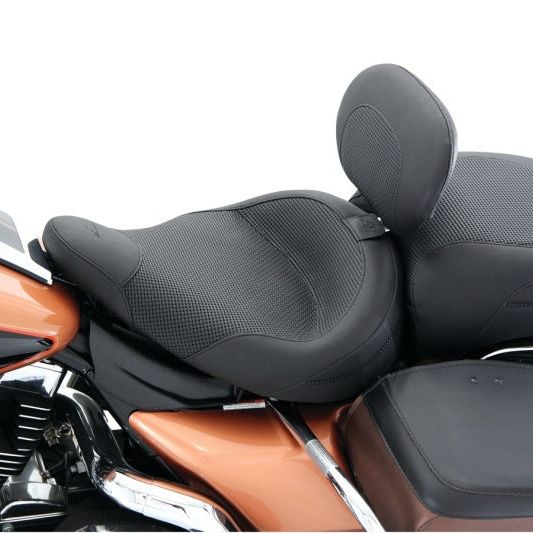 Mustang 83-21 Harley Electra Glide,Rd King Police Standard Touring Passenger Seat Textured - Black-Passenger Motorcycle Seats-Mustang Motorcycle-MMP79436-SMINKpower Performance Parts