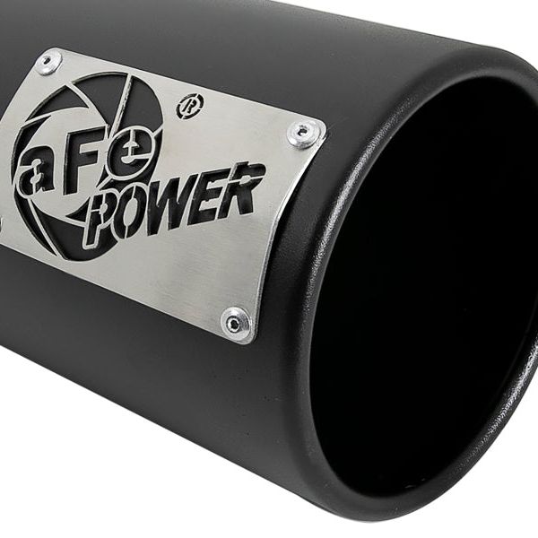 aFe SATURN 4S 4in SS Intercooled Exhaust Tip - Black 4in In x 5in Out x 12in L Bolt-On-Turbo Back-aFe-AFE49T40501-B122-SMINKpower Performance Parts